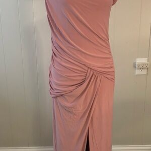Windsor Blush Asymmetrical Ruched Dress